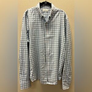 Chatham Road XXL EUC Men's Light Blue & White Plaid Button-Down Shirt